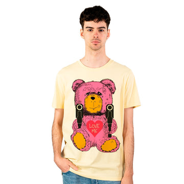 camiseta unisex oso amoroso con pistolas Love Me de num wear algodón orgánico