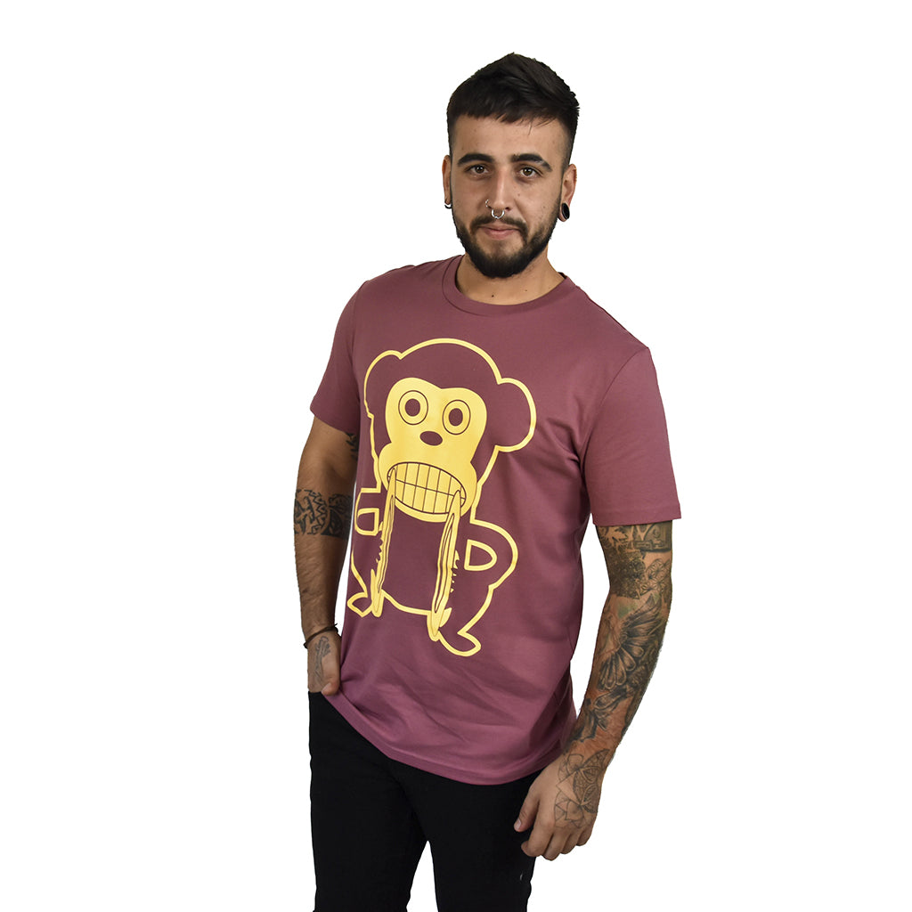 camiseta loco monky logo de NUM wear color grape algodón orgánico