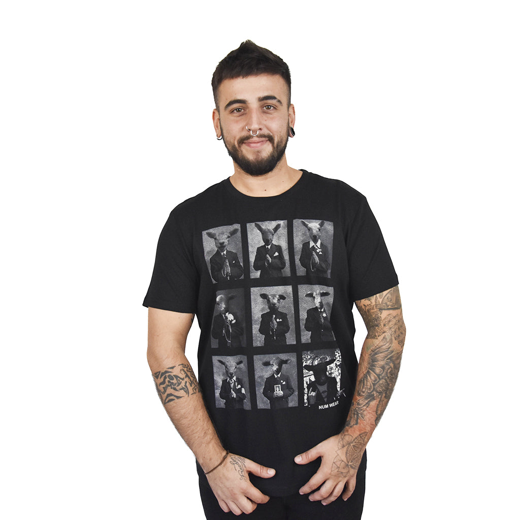 camiseta oveja negra unisex de algodón orgánico de la marca num wear