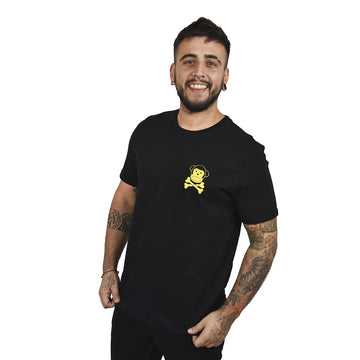 camiseta Loco Monky Pirata color negro de algodón orgánico y unisex