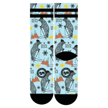 calcetines divertidos de un oso esquiando de num wear