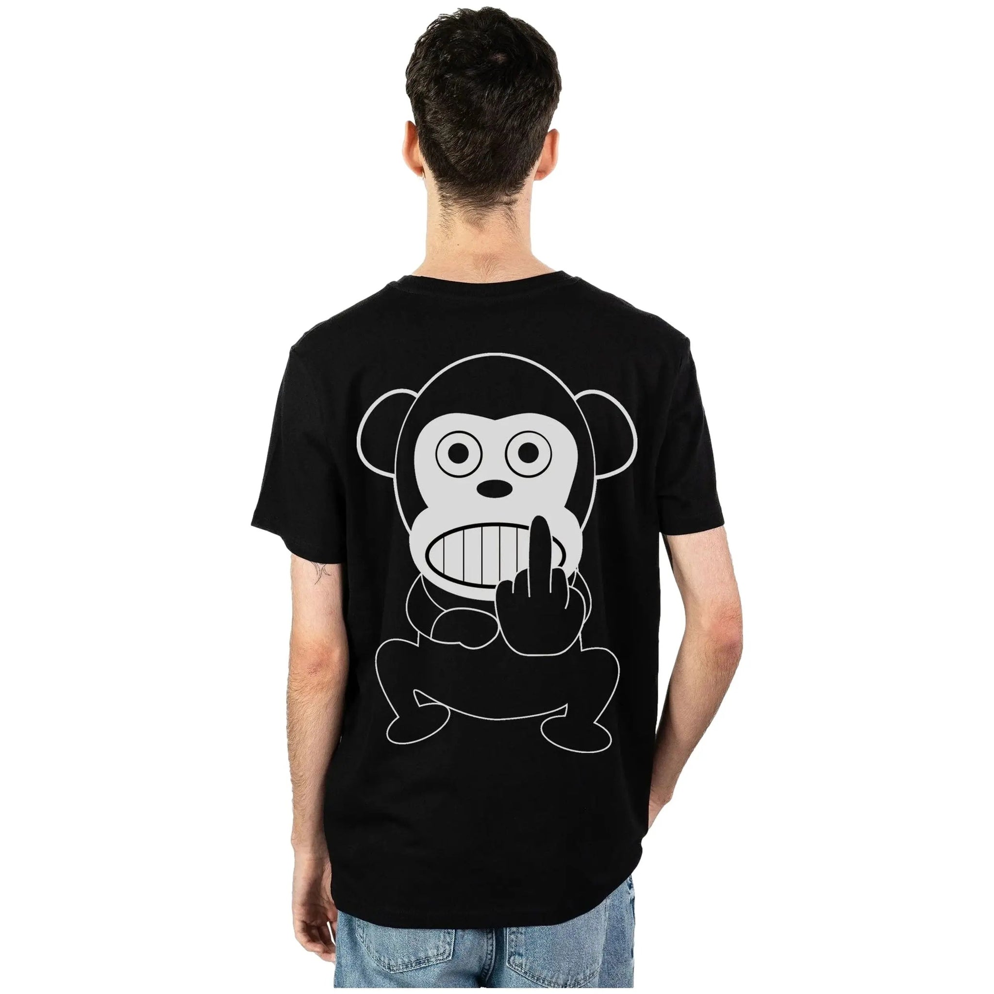 camiseta elige una mando de loco monky donde el mono te enseña el dedo