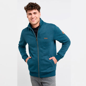 chaqueta de hombre con cremallera color azul modelo trayne de la marca Ragwear