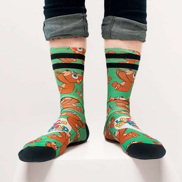 Calcetines Unisex LOCO MONKY BEAR TRUMPET Green