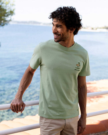 Camiseta de hombre Faguo verde con bordado flamenco - NUM wear