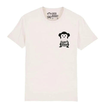 Camiseta Loco Monky HAPPY BIRTHDAY  2 caras color VINTAGE WHITE