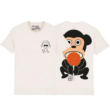 Camiseta Loco Monky CANDY  2 caras color VINTAGE WHITE